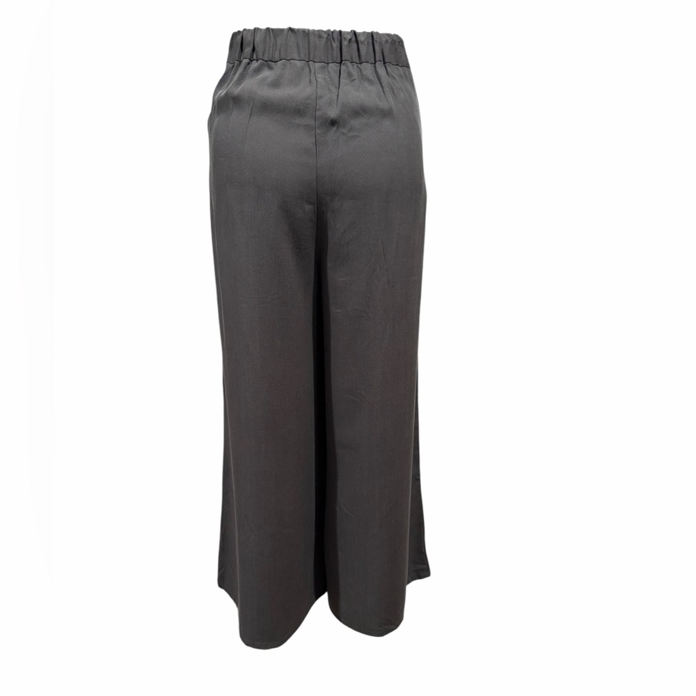 Eileen Fisher Wide Leg Pants Womens Size Medium Crop Pull On Grey Minimalist - Picture 3 of 11